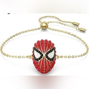 Swarovski Crystal SpiderMan Gold Toggle Bracelet NIB